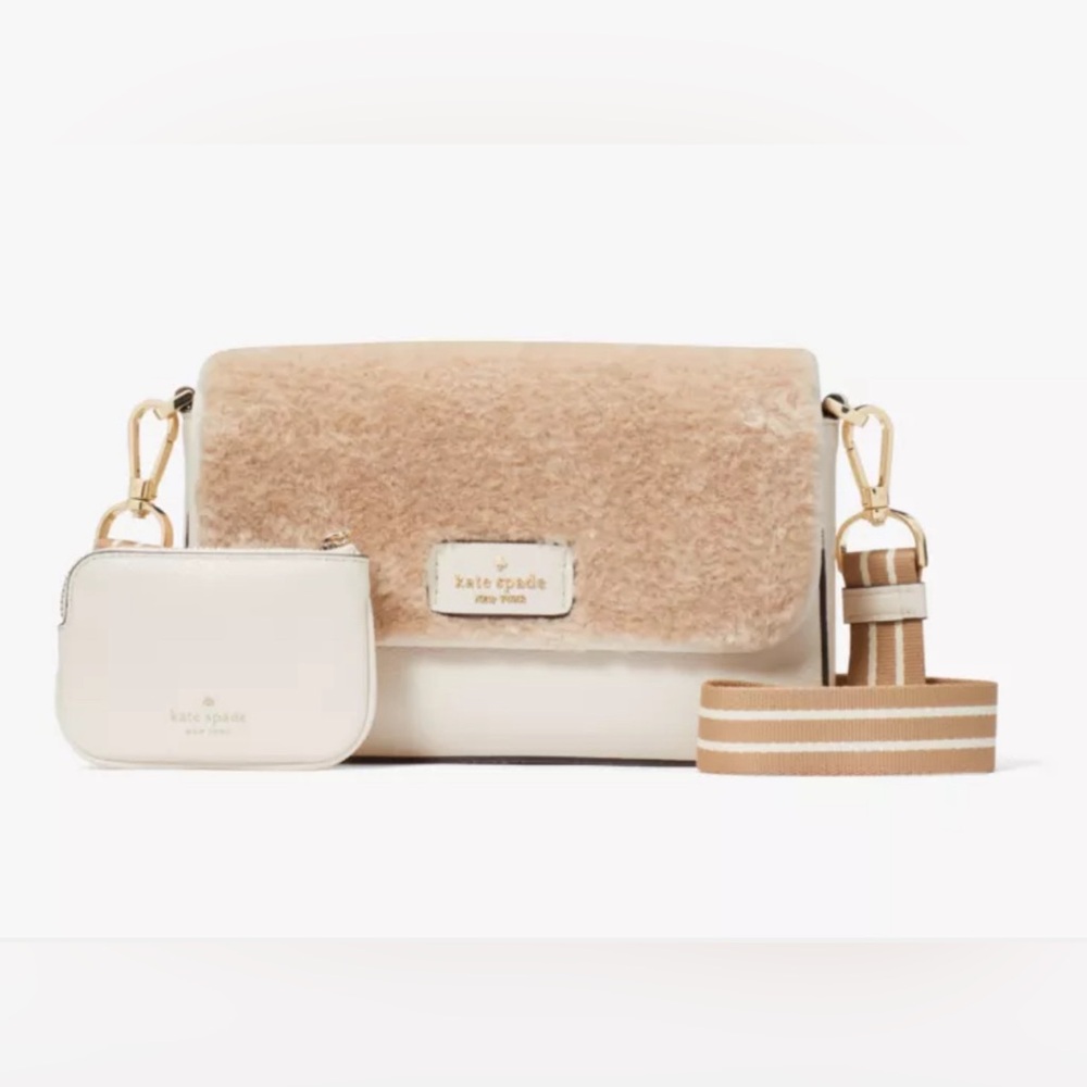 New Kate Spade Faux Shearling Crossbody